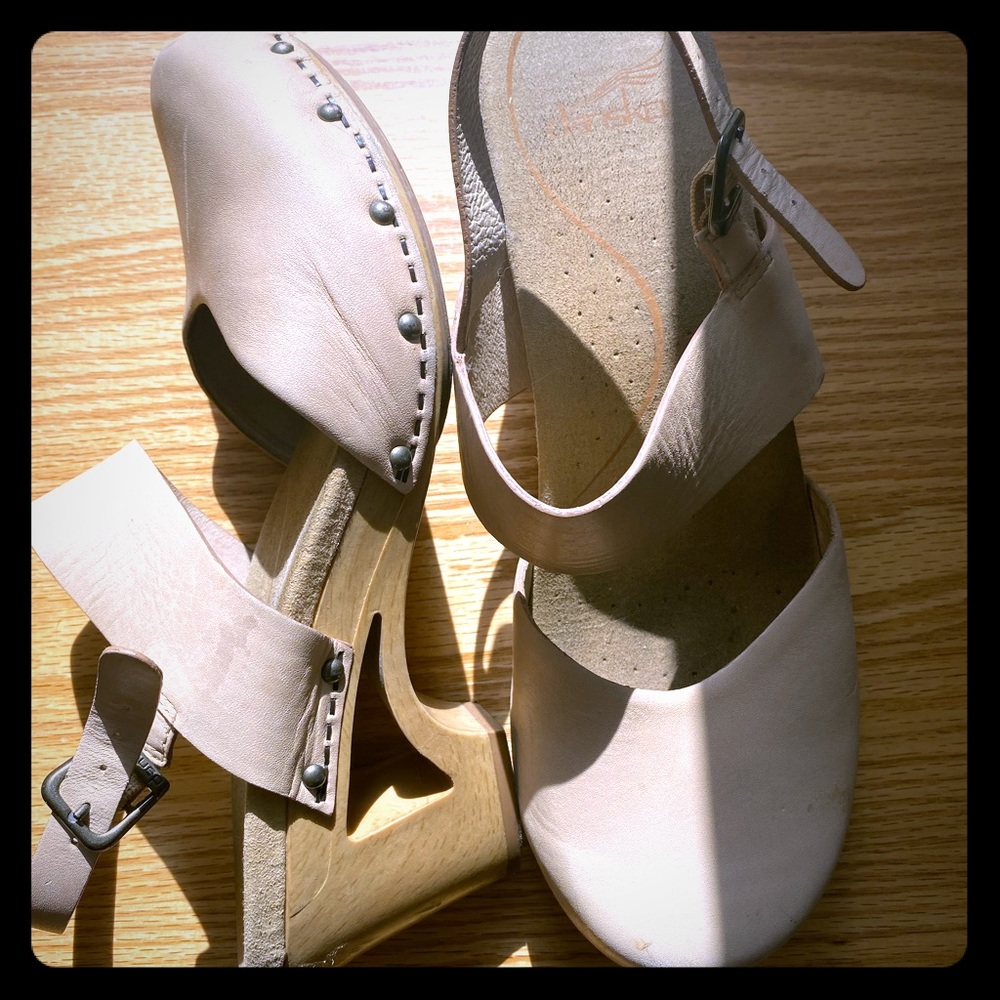 Dansko Natural Colored Clogs with Strap
